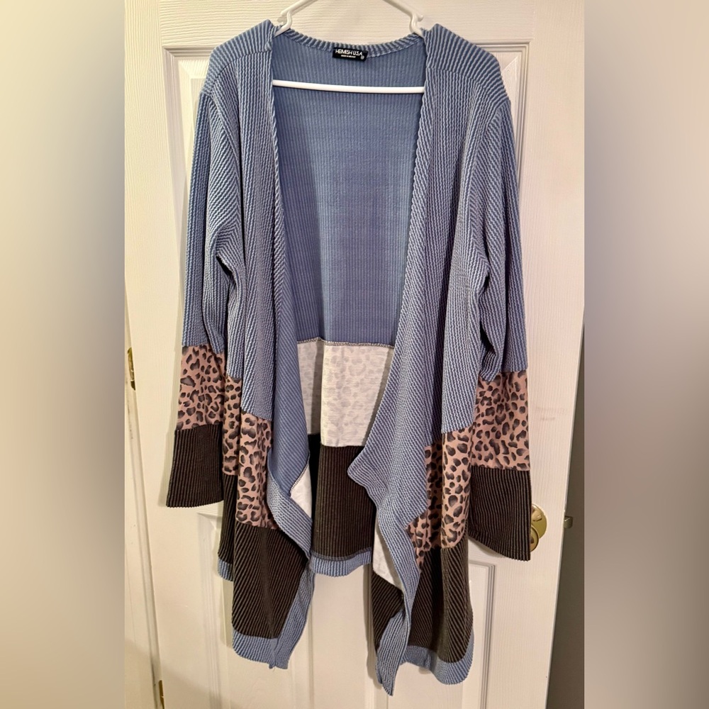HEIMISH USA Color block Open Front Cardigan